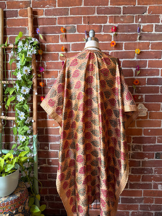 Summer Dreams 100% Silk Poncho Robe- Fair Trade Made