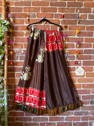 Festival Drift Wide Leg Recycled Sari Lounge Pants - Size 0-12 - Fair Trade Made