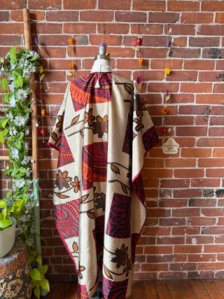 Summer Dreams 100% Silk Poncho Robe- Fair Trade Made