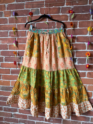 Penelope Patchwork Skirt with Pockets