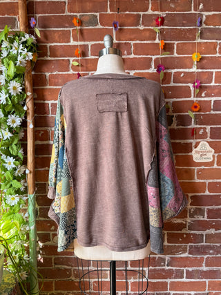 OOAK Summer Collection - Upcycled Flower Patch Patchwork Poncho Style Top 🌼