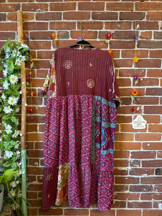 Coffee In The Morning Kantha Dress - Fits up to 3X