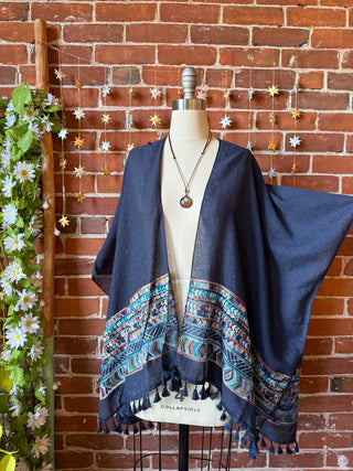 OOAK Autumn Collection- Upcycled Grateful Dead Inspired Embroidered Kimono