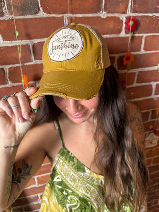 You Are My Sunshine Patch Hat - Golden Color - Small Business Made