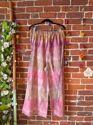 Size L/XL Sunburst Tie-Dye Lounge Wide Leg Pants 100% Cotton - Fair Trade Made