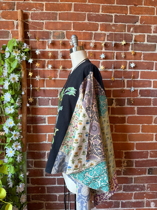 OOAK Autumn Collection - Upcycled Frog+ Toad Patchwork Angel Wing Poncho Top