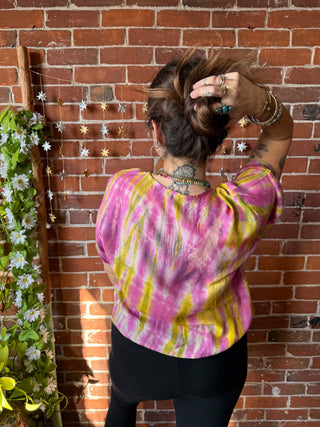 Gemini Moons Tie Dye Cropped Top - Multiple Colors Available