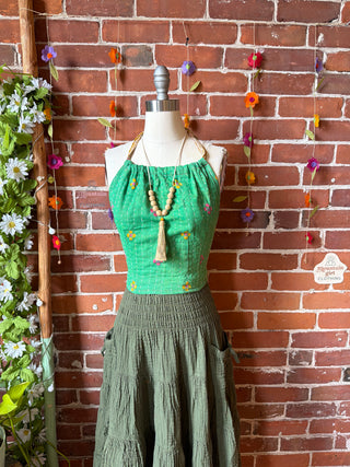 Size 0-12 In Bloom Reversible Kantha Halter Top