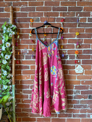 Coffee In The Morning Midi Kantha Summer Dress With Pockets - Fits up to 2X