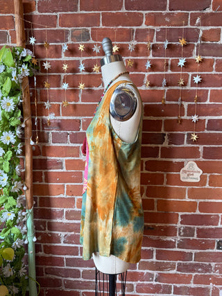 OOAK Winter Collection - Callisto Tie Dye Kantha Crescent Moon Tank Top - Multiple Sizes Available