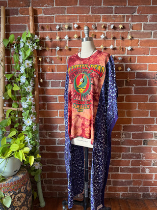 OOAK Autumn Collection - Grateful Dead Inspired Boho Tie Dye Hi Lo Poncho Top