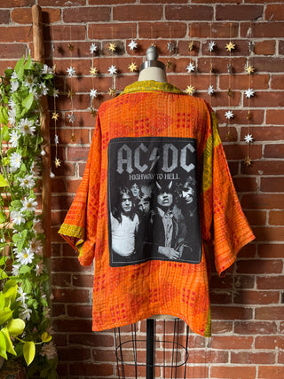 OOAK Autumn Collection - Upcycled AC/DC Inspired Vintage Kantha Jacket