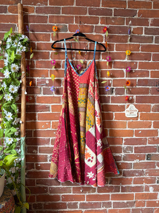 Coffee In The Morning Midi Kantha Summer Dress With Pockets - Fits up to 2X