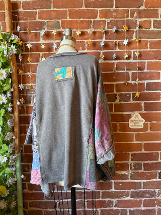 OOAK Winter Collection - Upcycled Flower Patch Patchwork Poncho Style Top 🌼