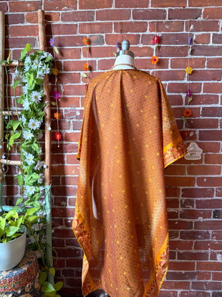 Summer Dreams 100% Silk Poncho Robe- Fair Trade Made