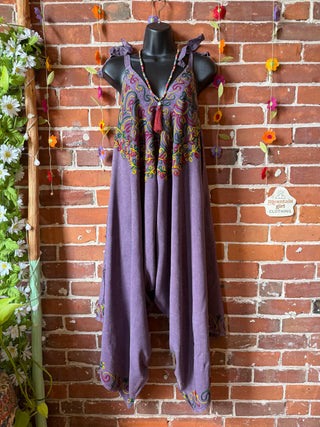 Oh So Flowy Festival Embroidered Jumpsuit Fits - Fair Trade Made -Multiple Colors