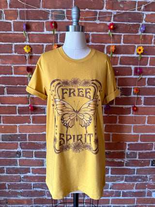 Free Spirit Butterfly TShirt - Golden Yellow