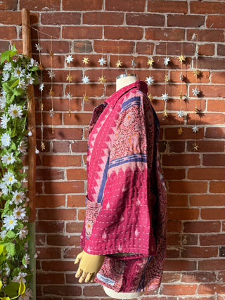 OOAK Autumn Collection - Upcycled Grateful Dead Inspired Boho Vintage Kantha Jacket