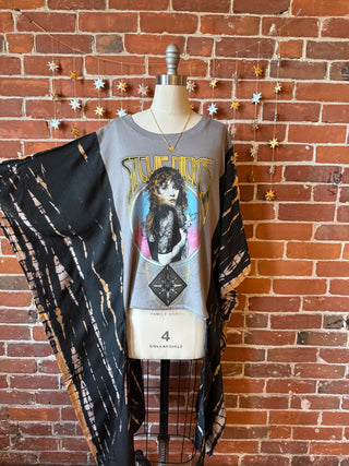 Upcycled Stevie Nicks Prism Tie Dye Hybrid Hi Lo Top