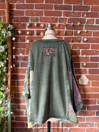 OOAK Winter Collection - Upcycled Flower Patch Patchwork Poncho Style Top 🌼
