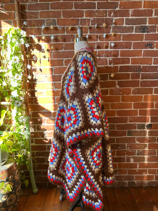 OOAK Winter Collection - Upcycled Granny Square Wearable Blanket Robe