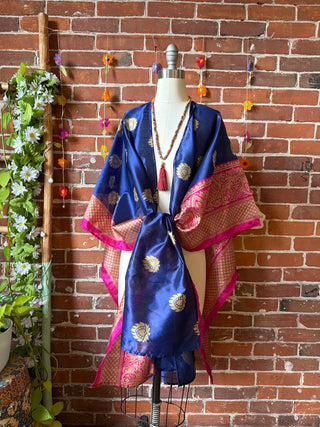 Summer Dreams 100% Silk Poncho Robe- Fair Trade Made