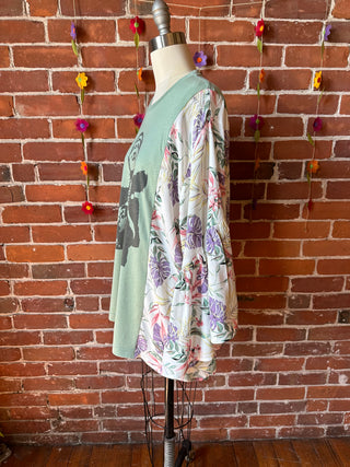 Willie Nelson Inspired Botanical Flowy Bell Sleeve Top - LIMITED RELEASE