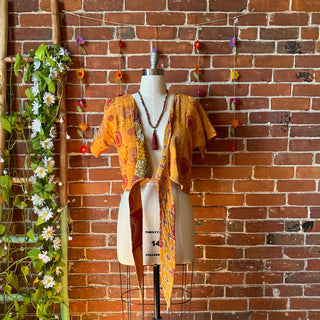 Nova Kantha Short Sleeve Wrap Top