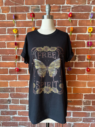 Free Spirit Butterfly TShirt - Black