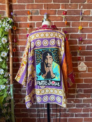 OOAK Summer Collection - Upcycled Tupac inspired Vintage Kantha Jacket - All proceeds from this piece donated to TASF!