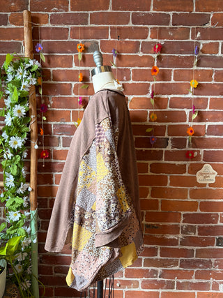 OOAK Summer Collection - Upcycled Flower Patch Patchwork Poncho Style Top 🌼