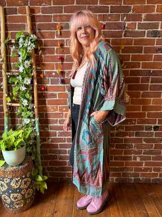Wildflower Nomad Embroidered Kimono- Fair Trade Made