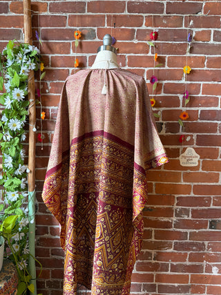 Summer Dreams 100% Silk Poncho Robe- Fair Trade Made