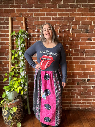 OOAK Autumn Collection - Size Large/XL Upcycled Rolling Stones Inspired Tshirt Dress