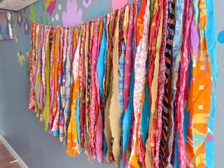 Saree Boho Fringe Garland Wall Hanging
