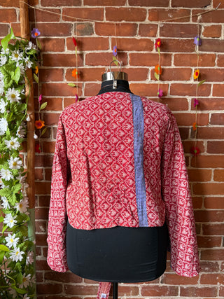 Plus Size Reversible Nova Kantha Bell Sleeve Wrap Top