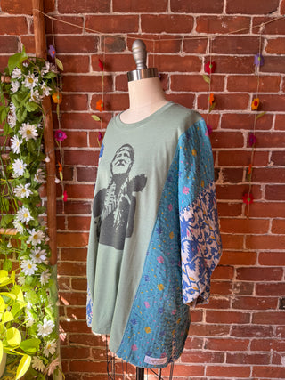 OOAK Autumn Collection - Upcycled Willie Inspired Kantha Bell Sleeve Top