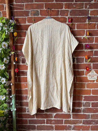 Silver Moon Cotton Woven Tassel Wrap Kimono Robe
