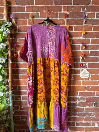 Coffee In The Morning Kantha Dress - Fits up to 3X