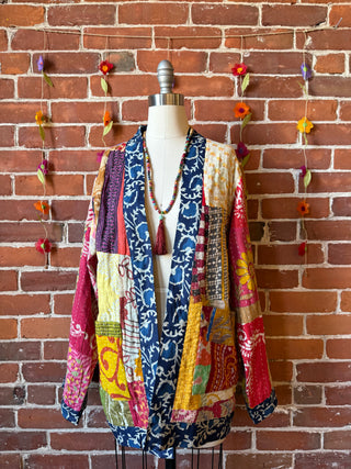 Eclipse Reversible Kantha Kimono Patchwork Jacket