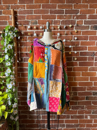 Oversized Juniper Kantha Patchwork Hoodie