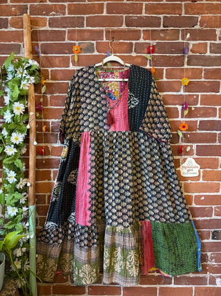 Coffee In The Morning Kantha Dress - Fits up to 3X