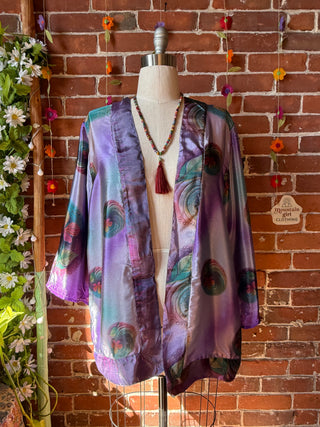 Autumn Moon Silky Flowy Kimono - Fair Trade Made - Final Sale