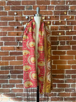 One of A Kind Upcycled Kantha Scarf