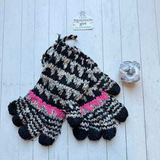 Party Like It's the 90s Wool Knit Gloves-Fair Trade Made- Final Sale