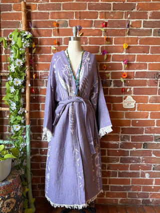 Lavender Eye+Moon 100% Cotton Kimono Robe  - Fair Trade Made