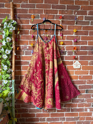 Coffee In The Morning Midi Kantha Summer Dress With Pockets - Fits up to 2X