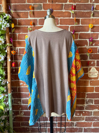 OOAK Autumn Collection- Upcycled  Poncho Tee