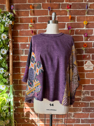 OOAK Summer Collection - Upcycled Flower Patch Patchwork Poncho Style Top