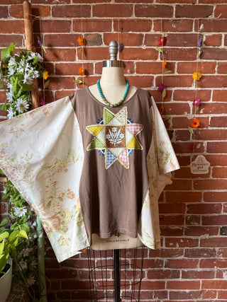 OOAK Autumn Collection- Upcycled  Poncho Tee